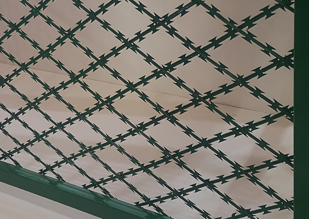 Square hole welded razor mesh galvanized and pvc coated green