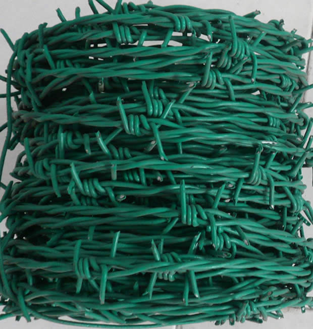 Galvanized and Green Powder Coated Barbed Wire